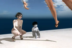 海辺の不思議な光景