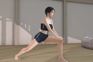 弓步压腿ポーズ