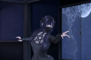 某ヒーローポーズの輪郭完成
