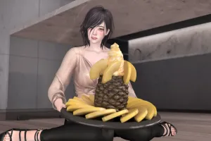 美味しそうなパイナップルパフェ