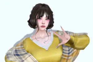 腰当ての手ポーズ修正