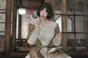温泉で豆大福