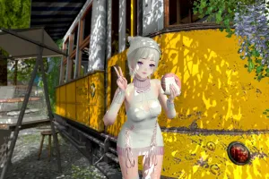 美しい場所でドーナツをいただく